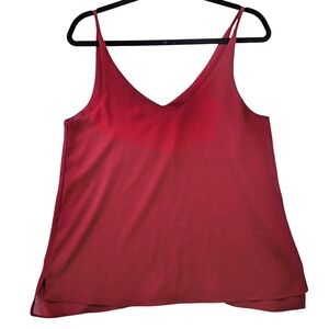 Topshop Womens Burgundy Wine V-Neck Spaghetti Strap Camisole Tank Top Size 6